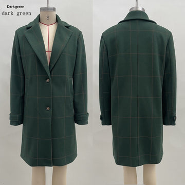 Elegant Midi-length Lapel Coat For Women