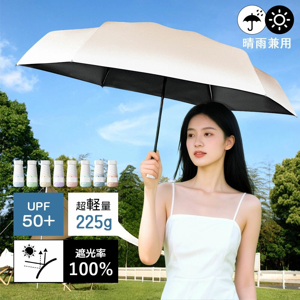 日傘完全遮光折りたたみ傘ワンタッチUVカット日傘折りたたみ三つ折り遮光率100％ミニ傘軽量225g晴雨兼用傘折り畳み傘6本骨グラデーションレディース自動開閉遮光遮熱撥水uvカット紫外線対策耐風頑丈しっかり生地コンパクト猛暑対策2025